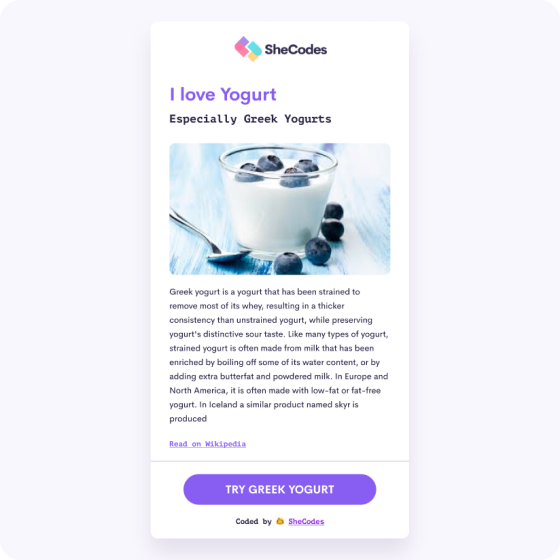 Yogurt App Preview